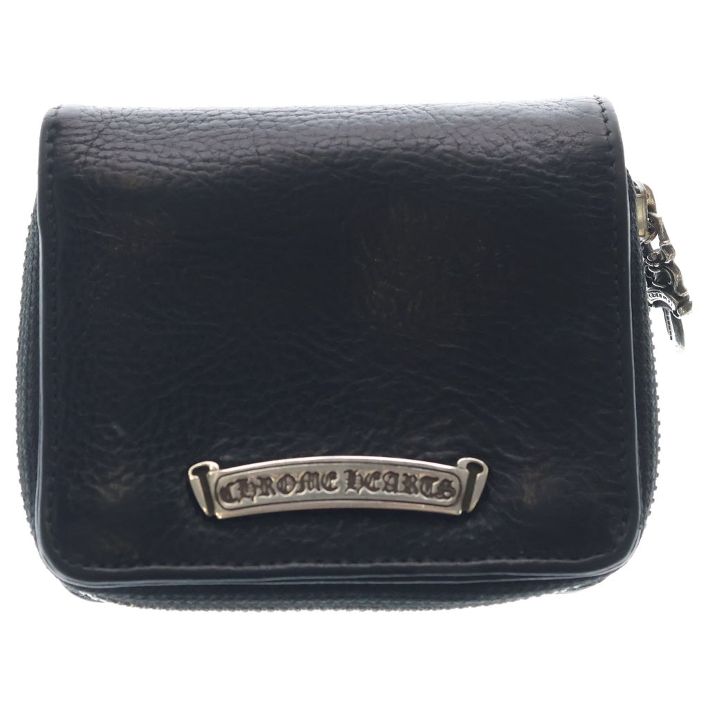 CHROME HEARTS(クロムハーツ) SQ ZIP BILL スクエアジップビル レザーウォレット 財布 ブラック BCA376