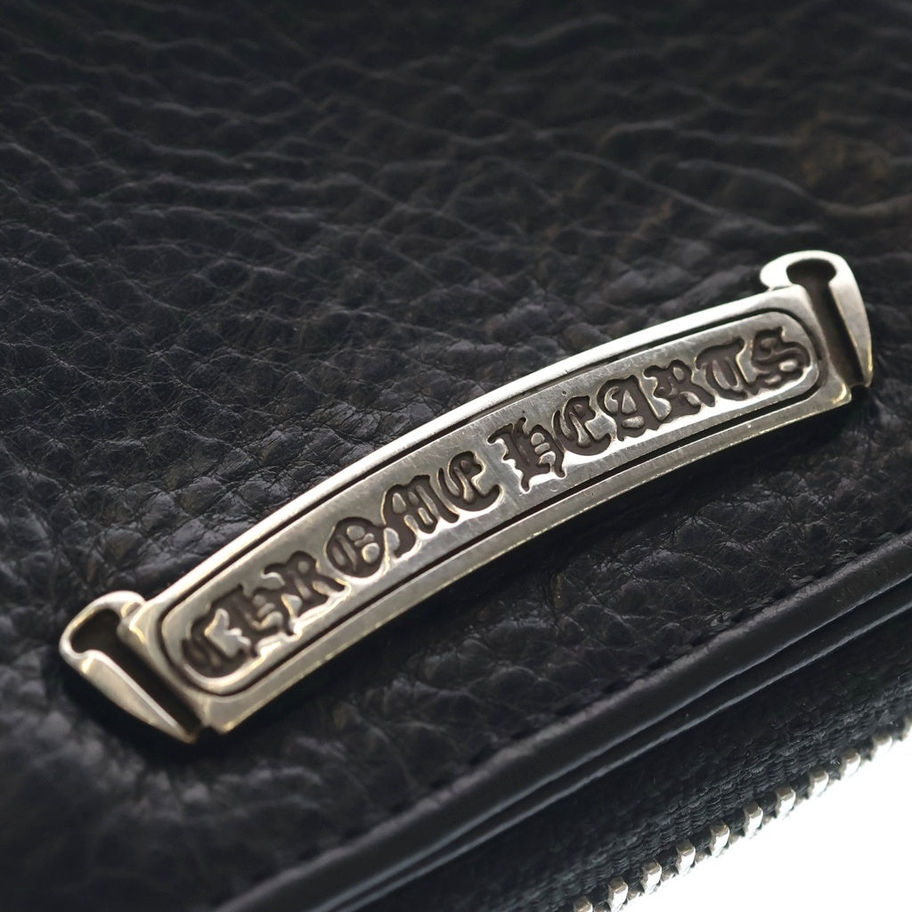 CHROME HEARTS(クロムハーツ) SQ ZIP BILL スクエアジップビル レザーウォレット 財布 ブラック BCA376