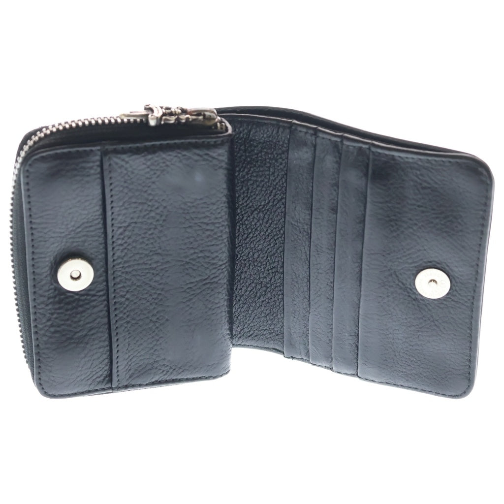 CHROME HEARTS(クロムハーツ) SQ ZIP BILL スクエアジップビル レザーウォレット 財布 ブラック BCA376