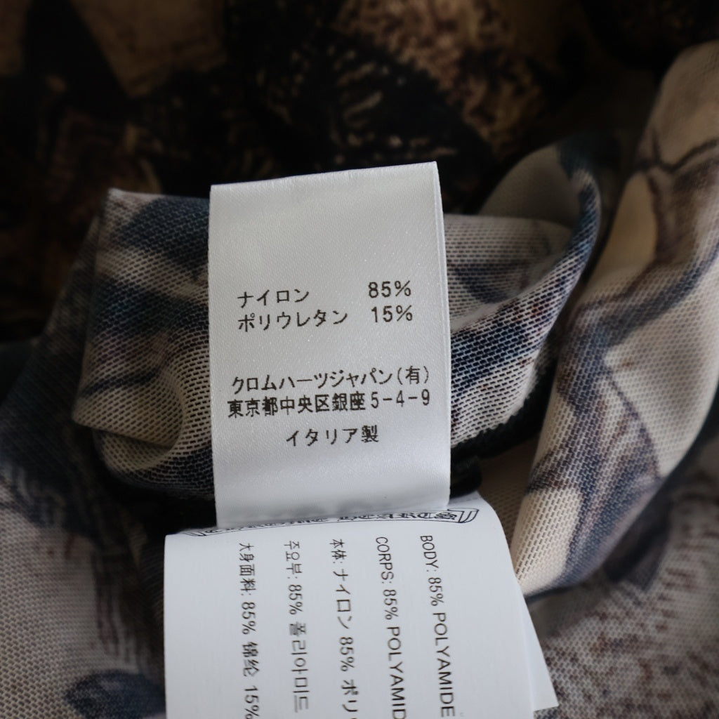 CHROME HEARTS(クロムハーツ) SHEER MESH DIMPLE クロス総柄シアーメッシュロングパンツ レディース ブラウン