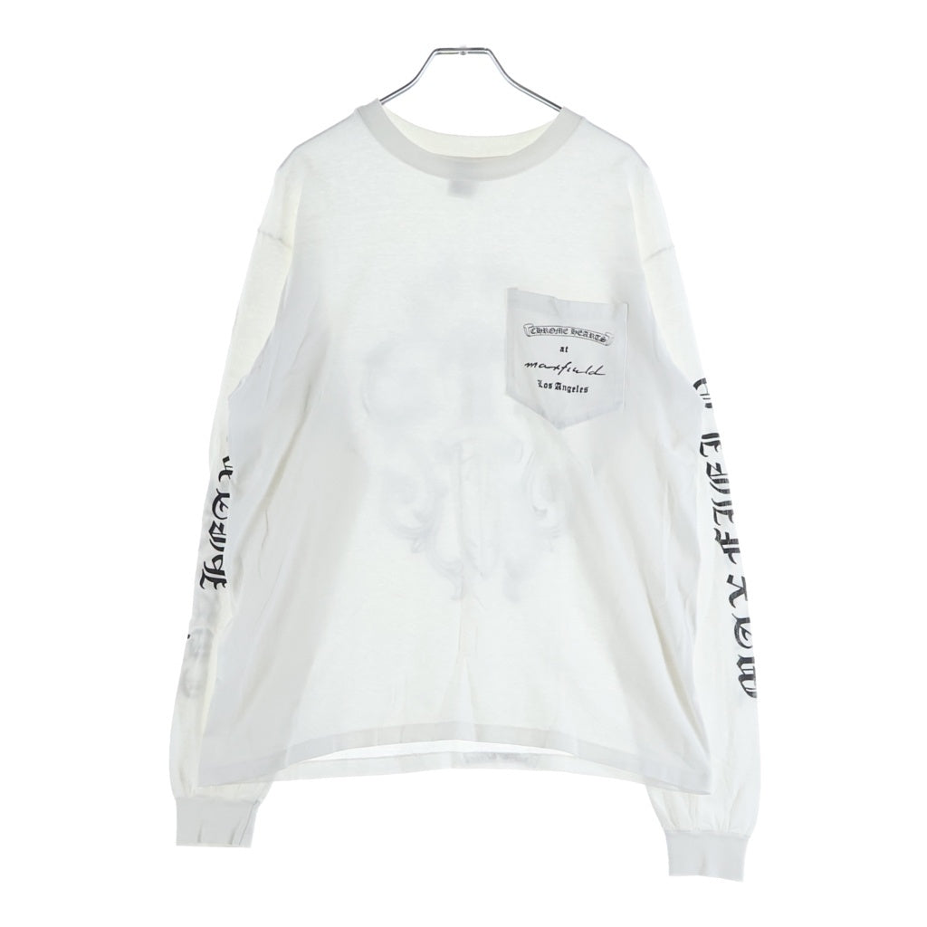 CHROME HEARTS(クロムハーツ) OLD MAXFIELD LOS Dagger L/S TEE オールド マックスフィールド ダガー 袖ロゴ ロングスリーブ 長袖Tシャツ カットソー ホワイト