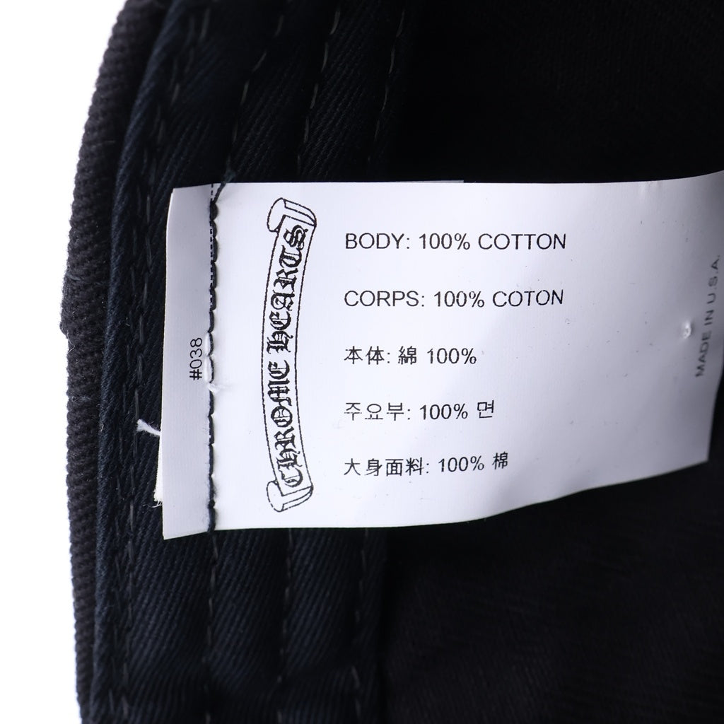 CHROME HEARTS(クロムハーツ) HAT BSBL CH SCROLL CAP DENIM BLACK スクロールラベル クロスボール付きデニムベースボールキャップ 帽子 ブラック