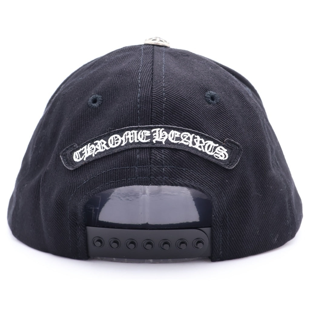 CHROME HEARTS(クロムハーツ) HAT BSBL CH SCROLL CAP DENIM BLACK スクロールラベル クロスボール付きデニムベースボールキャップ 帽子 ブラック