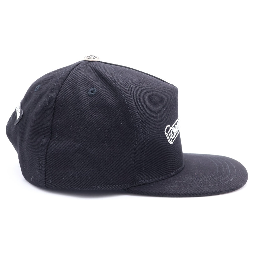CHROME HEARTS(クロムハーツ) HAT BSBL CH SCROLL CAP DENIM BLACK スクロールラベル クロスボール付きデニムベースボールキャップ 帽子 ブラック