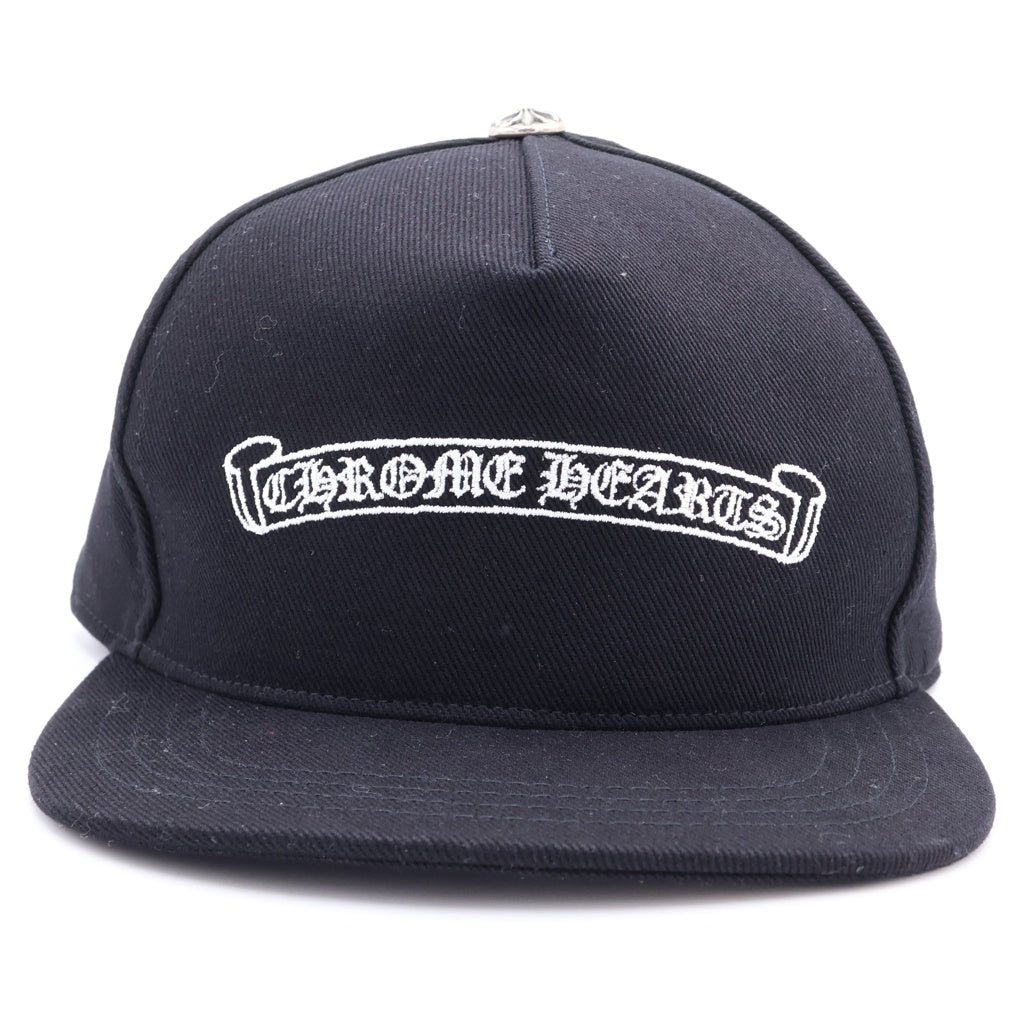 CHROME HEARTS(クロムハーツ) HAT BSBL CH SCROLL CAP DENIM BLACK スクロールラベル クロスボール付きデニムベースボールキャップ 帽子 ブラック