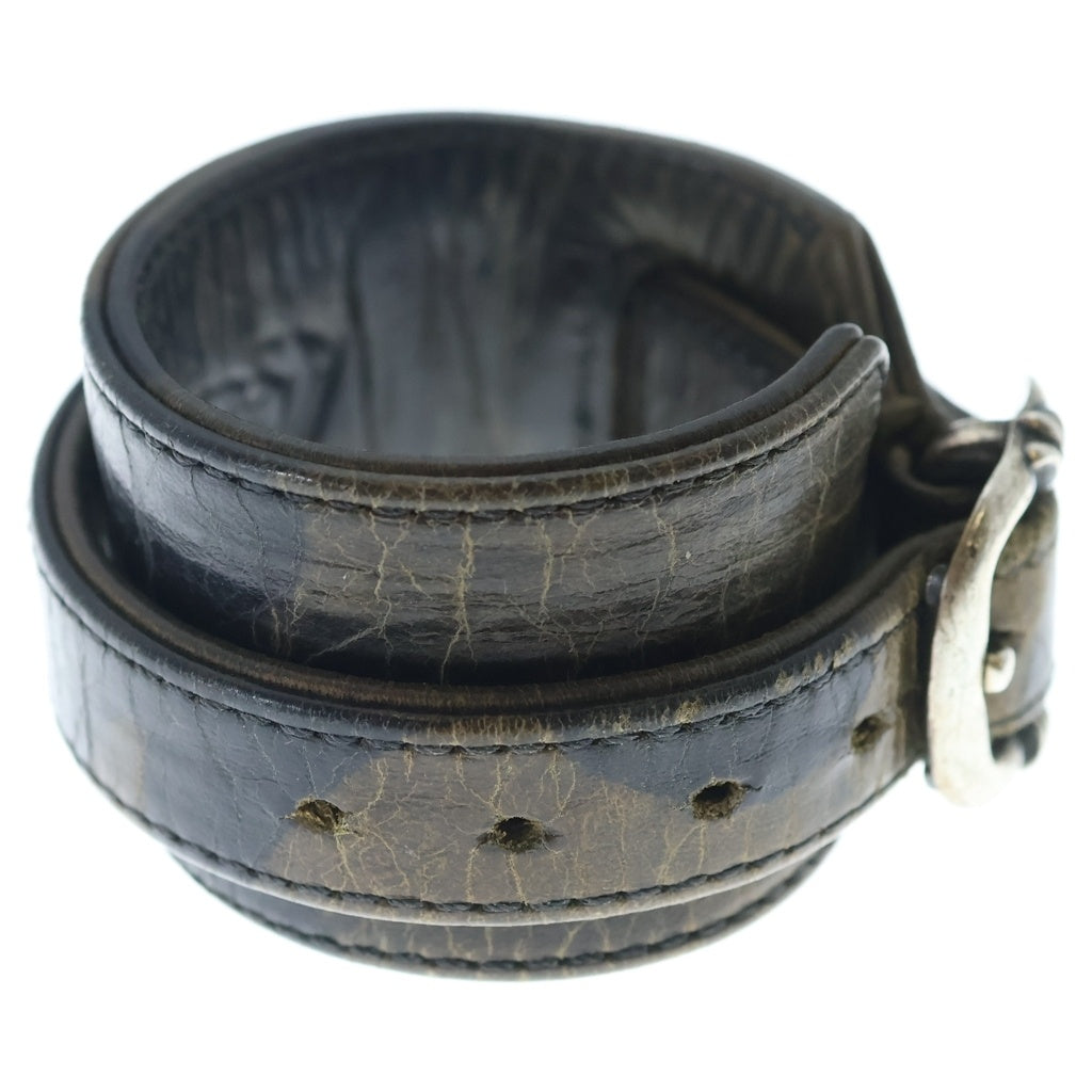 CHROME HEARTS(クロムハーツ) R&R TINY BUCKLE ガンスリンガー タイニーバックル レザーブレスレット カモフラ ブラウン/シルバー