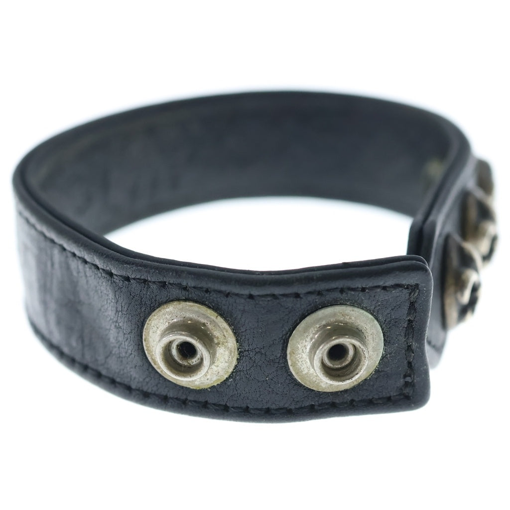 CHROME HEARTS(クロムハーツ) 3BTN 2SNP BSフレアボール 3ボタン2スナップ レザーブレスレット ブラック/シルバー