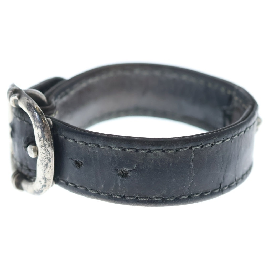 CHROME HEARTS(クロムハーツ) GUNSLINGER ガンスリンガー クロスボール レザーブレスレット ブラウン/シルバー BCA146