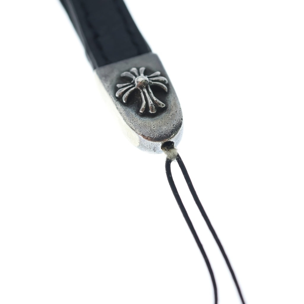 CHROME HEARTS(クロムハーツ) PHONE STRAP CHクロス フォンストラップ 携帯ストラップ ブラック/シルバー