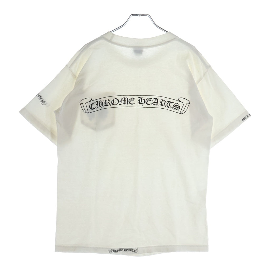 CHROME HEARTS(クロムハーツ) OLD オールド ネックロゴヴァインダガー バックスクロールラベルプリント半袖Tシャツ カットソー ホワイト