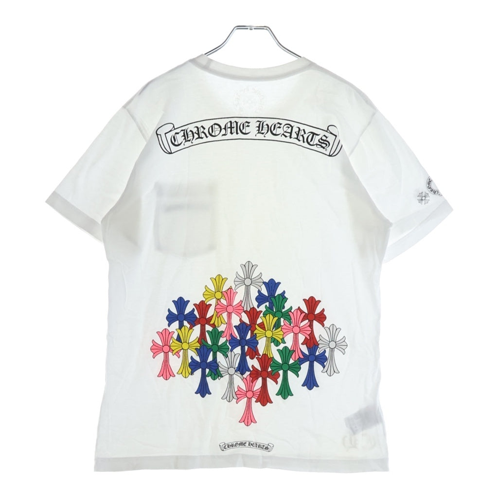 CHROME HEARTS(クロムハーツ) MLTCOL CEM CRS TEE マルチセメタリークロスプリント クルーネック半袖Tシャツ カットソー ホワイト/マルチ