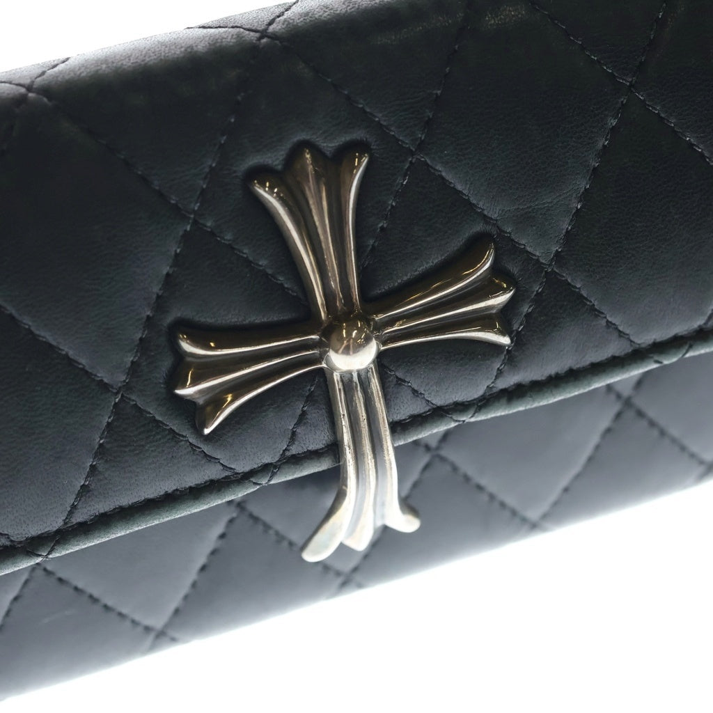 CHROME HEARTS(クロムハーツ) DINNER LG CH CROSS ディナー ラージCHクロス付レザークラッチバッグ ブラック