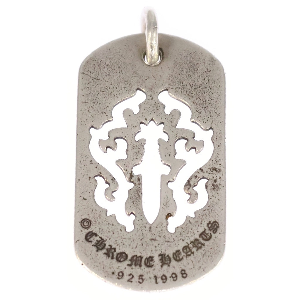CHROME HEARTS(クロムハーツ) D TAG LRG DAGGER ヴァインダガーカットアウトドッグタグ ラージ ペンダントトップ シルバー BCA240