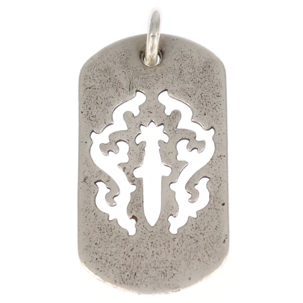 CHROME HEARTS(クロムハーツ) D TAG LRG DAGGER ヴァインダガーカットアウトドッグタグ ラージ ペンダントトップ シルバー BCA240