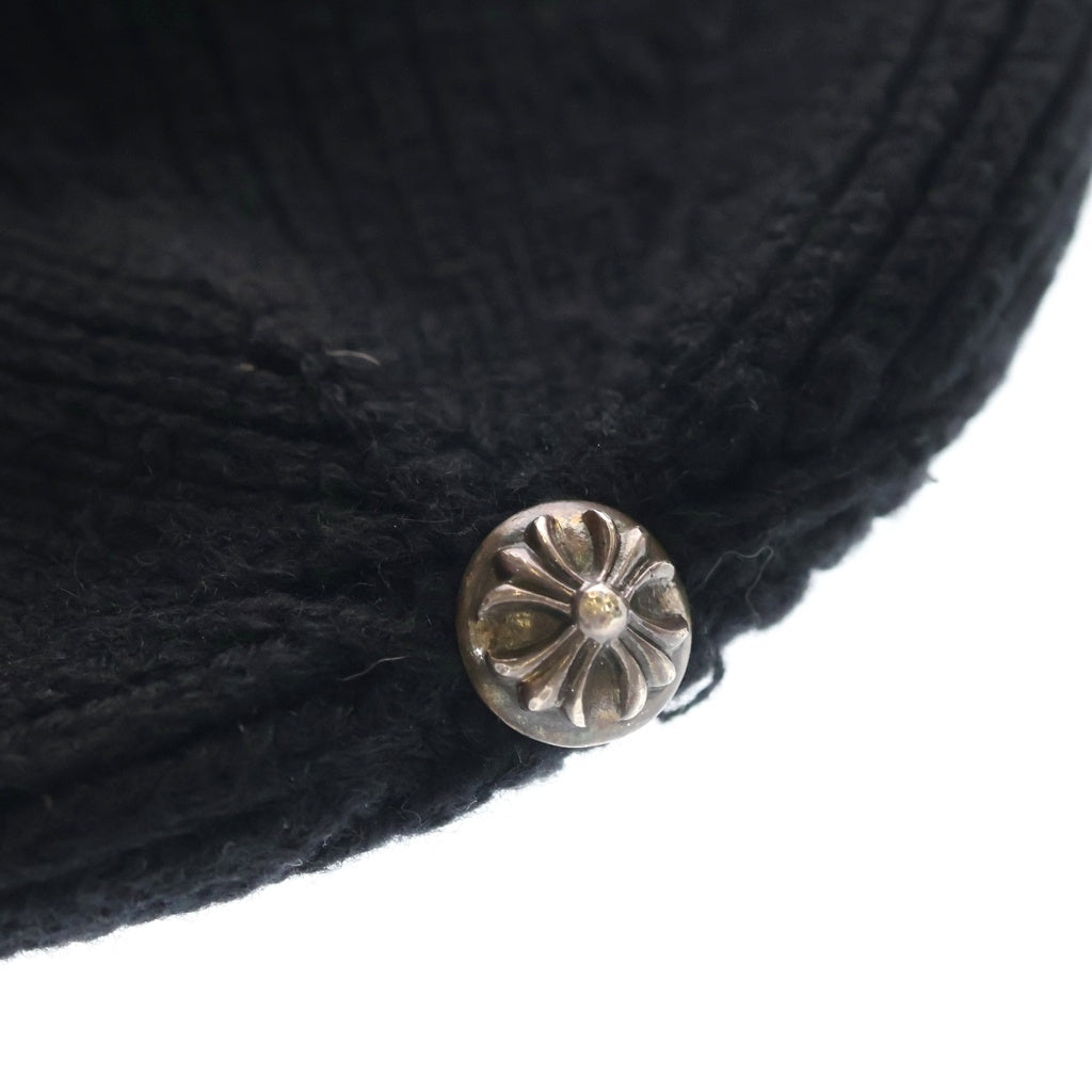 CHROME HEARTS(クロムハーツ) BEANIE BAIT & TACKLE 3セメタリーパッチCHクロス装飾ビーニーニットキャップ 帽子 ブラック/シルバー