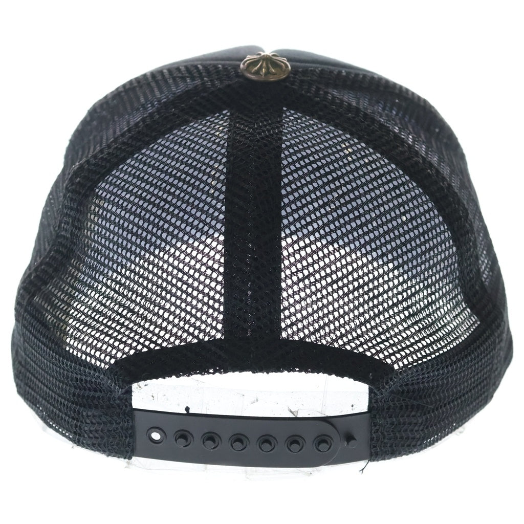 CHROME HEARTS(クロムハーツ) TRUCKER CAP トラッカーキャップ 3セメタリーレザーパッチメッシュキャップ 帽子 ブラック/ホワイト