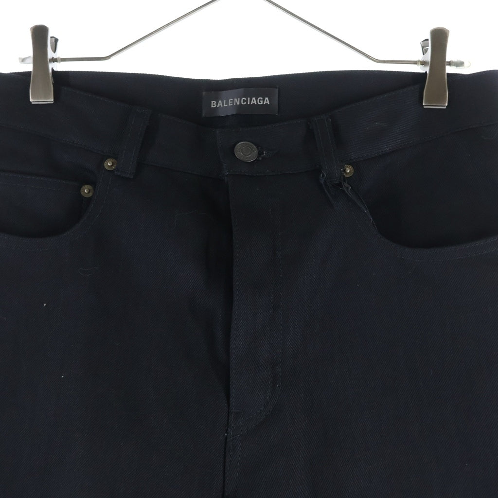 BALENCIAGA(バレンシアガ) 26SS Curved Knee Pants カーブドニーデニムパンツ 857194 TTWA4 ブラック