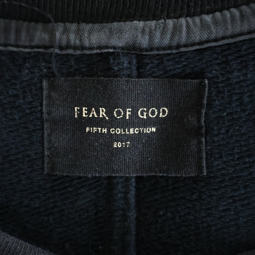 FEAR OF GOD(フィアオブゴッド) 5TH FIFTH COLLECTION バックパッチロゴバイカラースウェットトレーナー ブラック