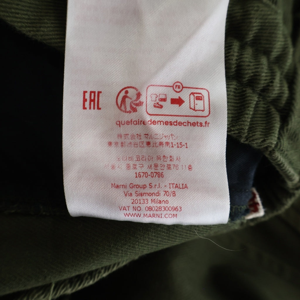 MARNI(マルニ) 23AW コットンギャバジンシャーリング1Pテーパードパンツ PUMU0017A2 UTC278 オリーブ