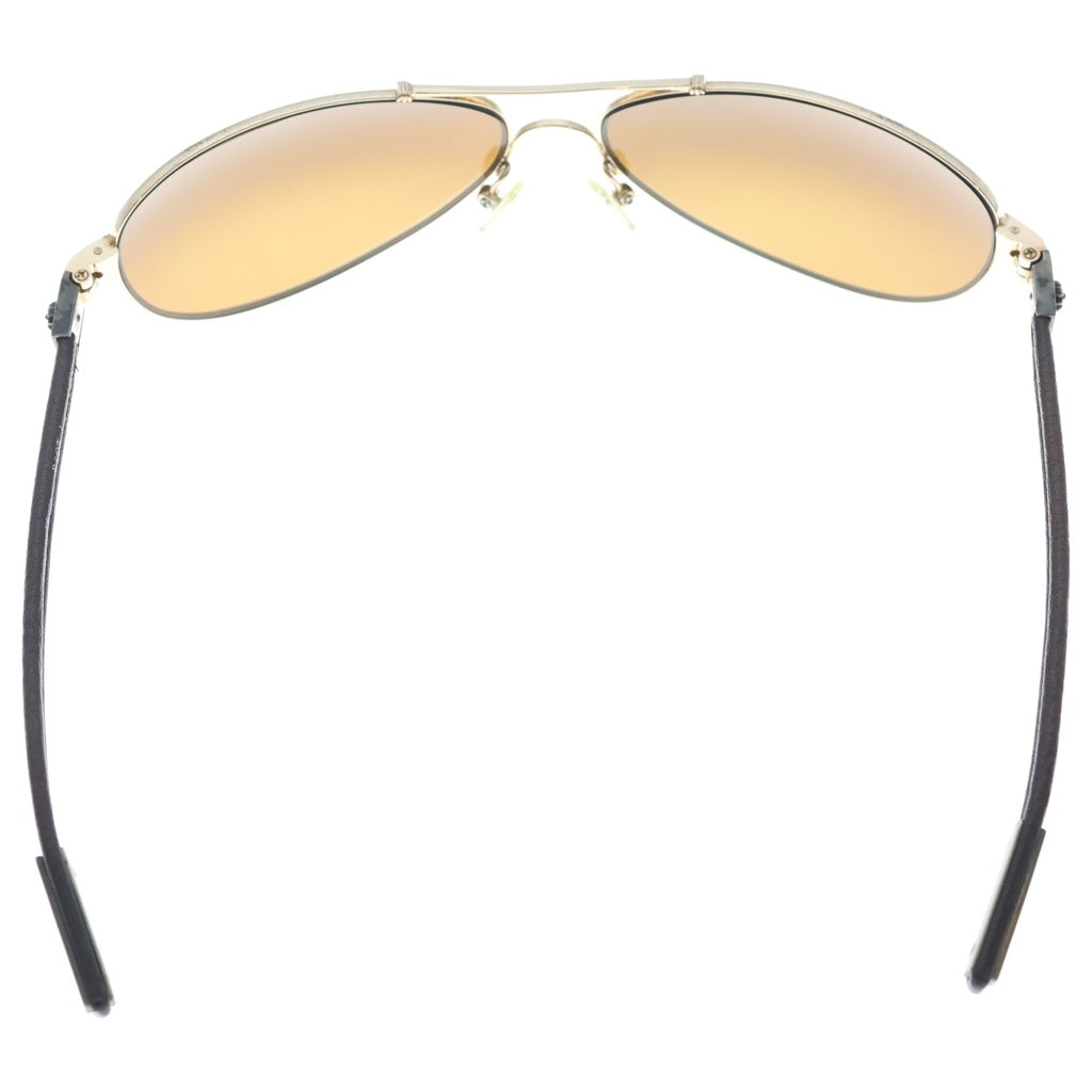 CHROME HEARTS(クロムハーツ) RIOT I CHPLUS レザーフレーム サングラス ゴールド/ブラウン ‐