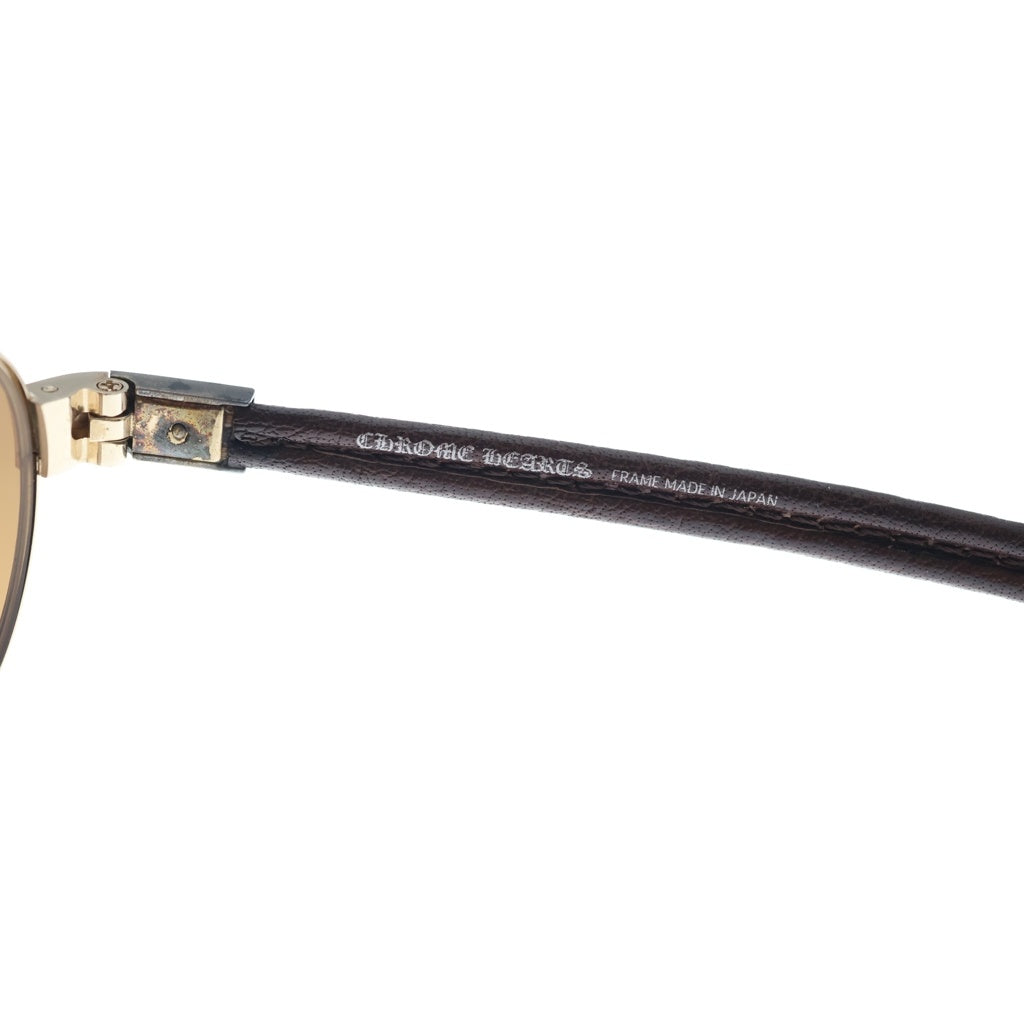 CHROME HEARTS(クロムハーツ) RIOT I CHPLUS レザーフレーム サングラス ゴールド/ブラウン ‐