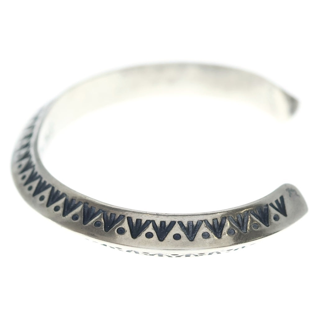 INDIAN JEWELRY(インディアンジュエリー) ナバホ族 H.S ハーマンスミス作 スタンプワークバングル シルバー