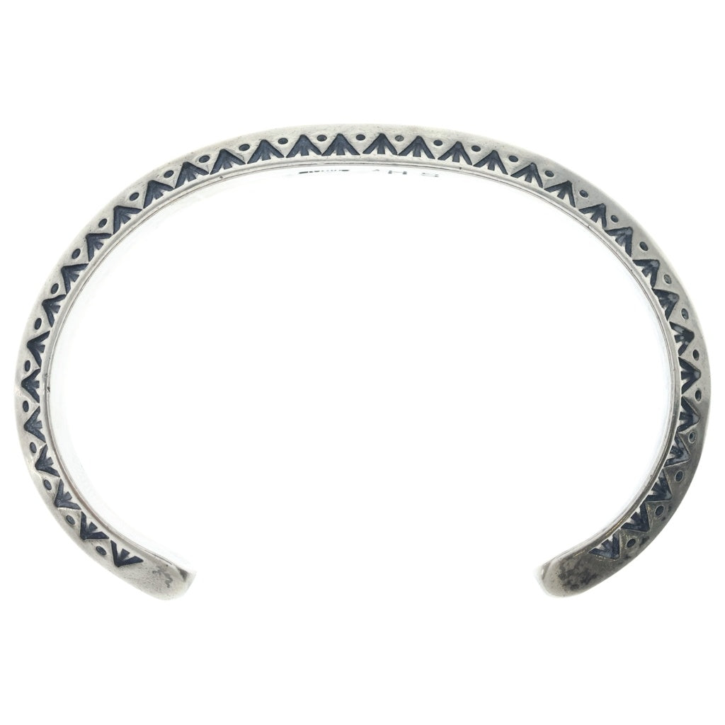 INDIAN JEWELRY(インディアンジュエリー) ナバホ族 H.S ハーマンスミス作 スタンプワークバングル シルバー