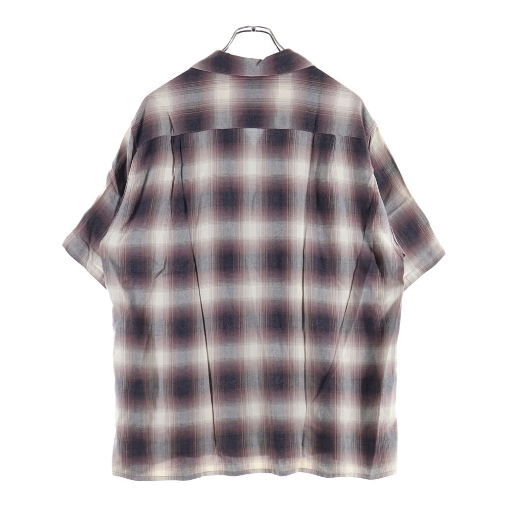 WACKO MARIA(ワコマリア) 24SS OMBRECHECK OPENCOLLOR SHIRT S/S オンブレチェック オープンカラー半袖シャツ ブラウン/ピンク ‐