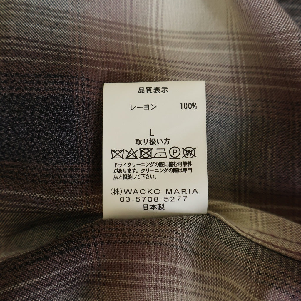 WACKO MARIA(ワコマリア) 24SS OMBRECHECK OPENCOLLOR SHIRT S/S オンブレチェック オープンカラー半袖シャツ ブラウン/ピンク ‐