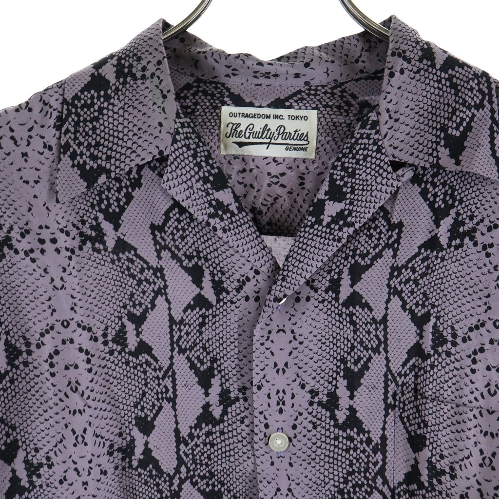 WACKO MARIA(ワコマリア) 23SS PYTHON HAWAIIAN SHIRT S/S パイソン柄 ハワイアン半袖シャツ パープル ‐