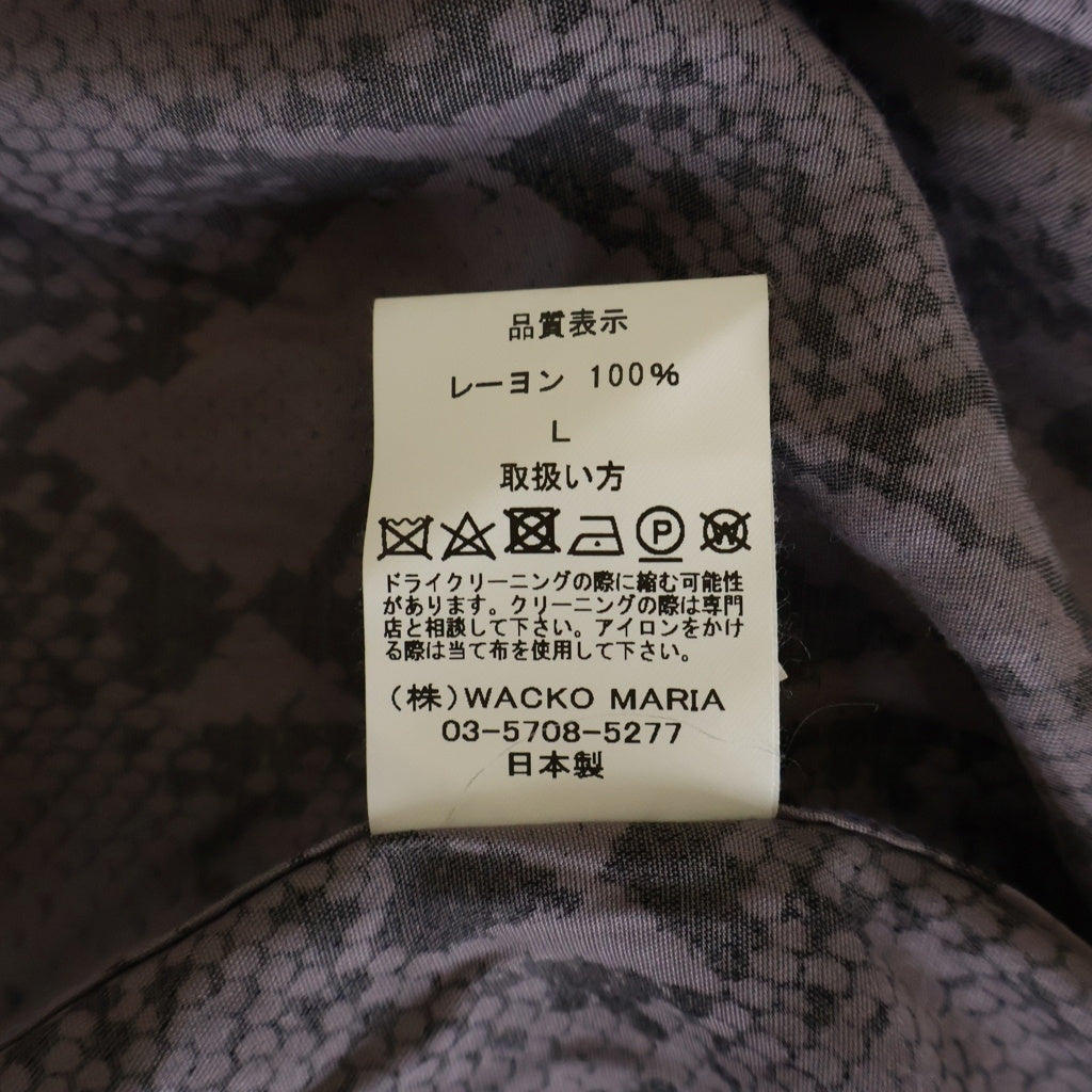 WACKO MARIA(ワコマリア) 23SS PYTHON HAWAIIAN SHIRT S/S パイソン柄 ハワイアン半袖シャツ パープル ‐