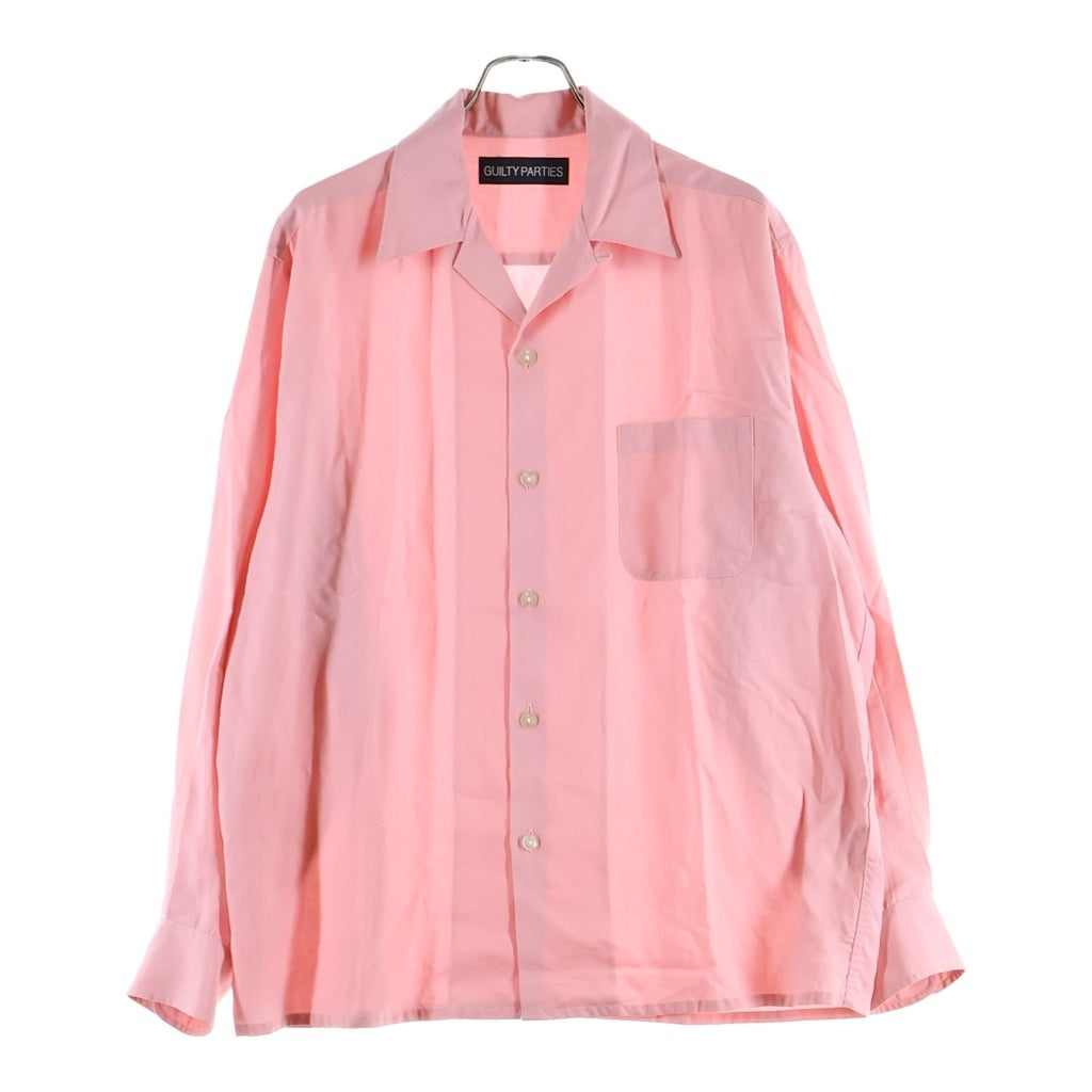 WACKO MARIA(ワコマリア) PINK OPENCOLLOR SHIRT ピンクオープンカラー長袖シャツ ピンク ‐
