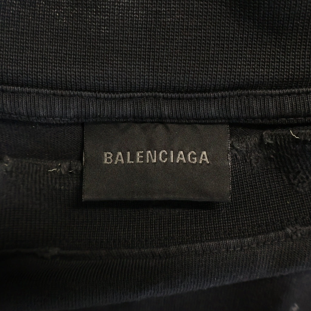 BALENCIAGA(バレンシアガ) 24AW PARIS LIBERTY 自由の女神 ヴィンテージ加工オーバーサイズプリント半袖Tシャツ 764235 TQVR9 ブラック