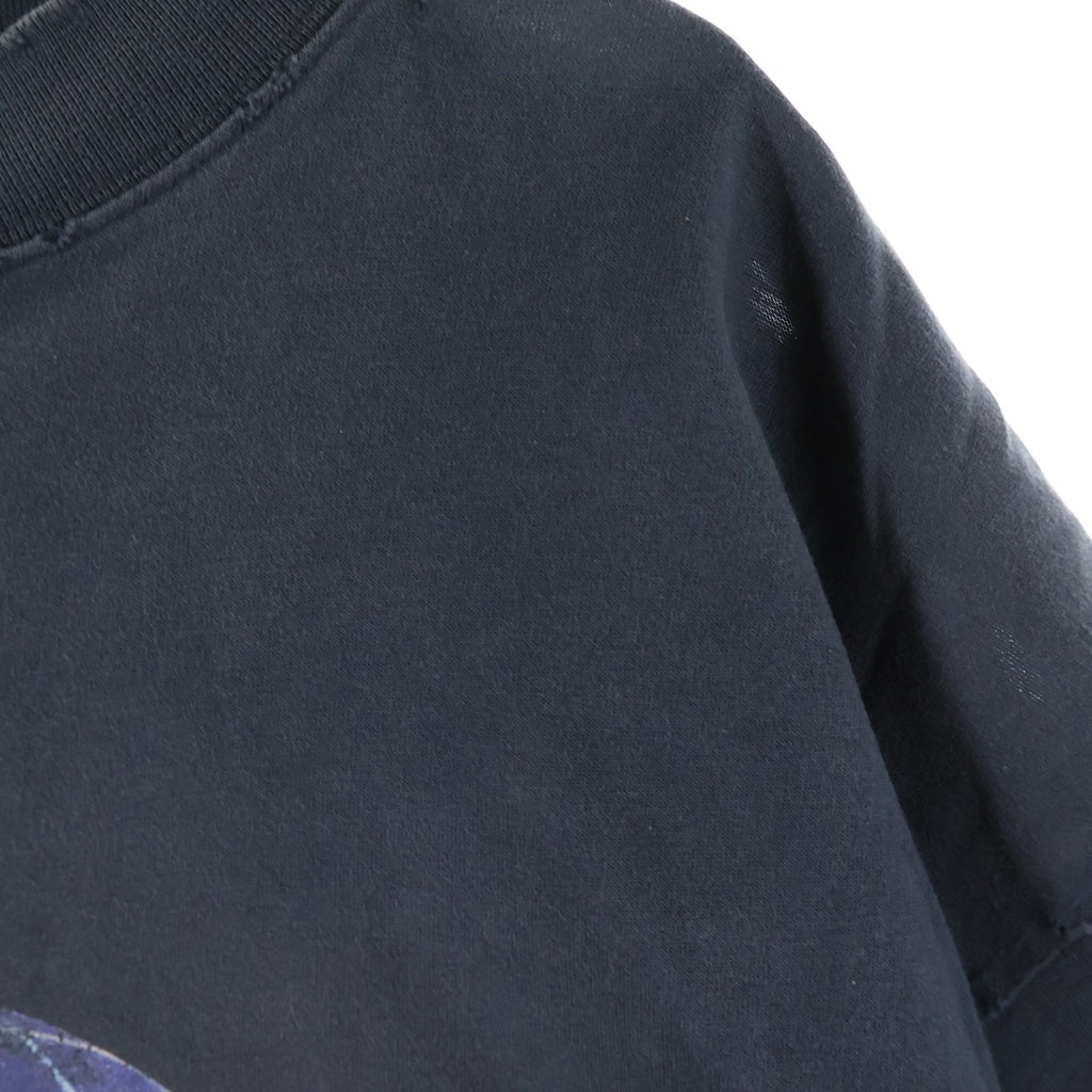 BALENCIAGA(バレンシアガ) 24AW PRANET EARTH OVERSIZED T-SHIRT プラネットアース ダメージ加工オーバーサイズ半袖Tシャツ 787349 TRVC9 ブラック