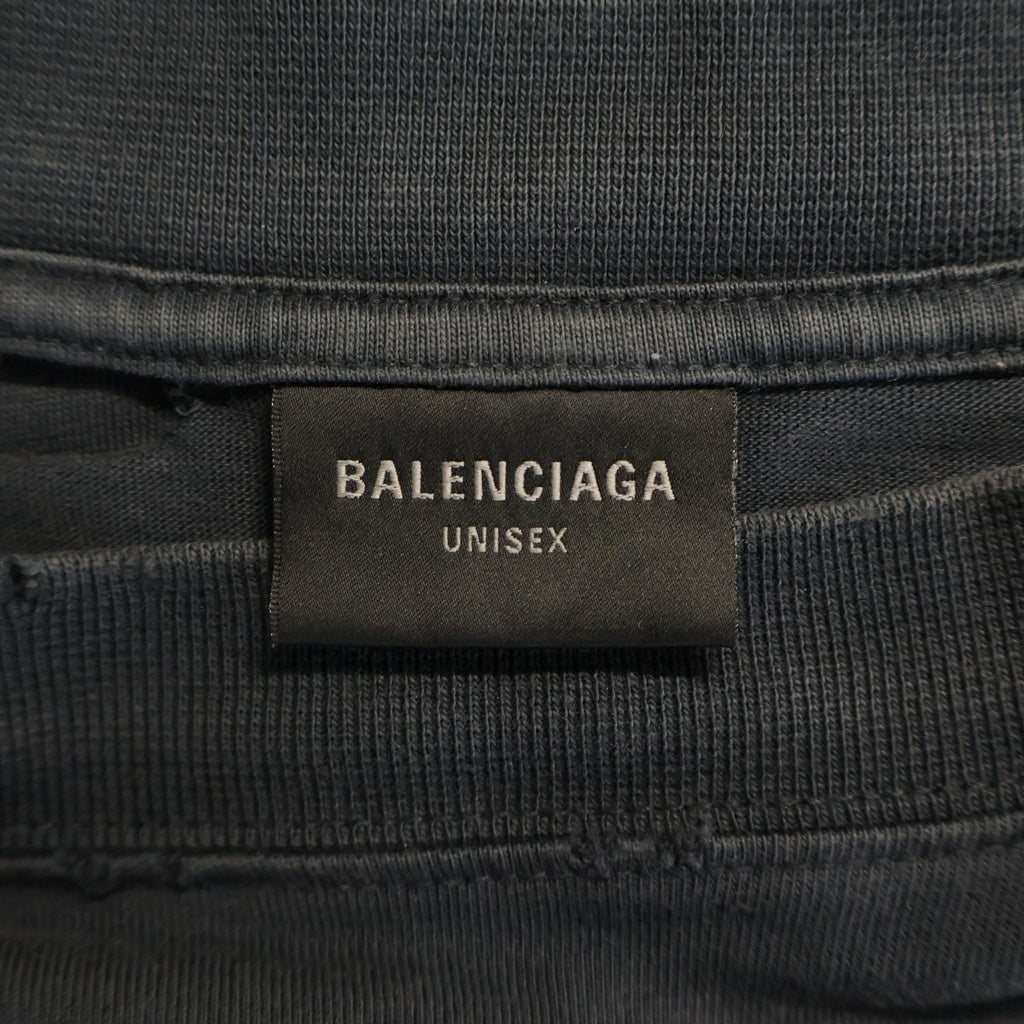 BALENCIAGA(バレンシアガ) 24AW PRANET EARTH OVERSIZED T-SHIRT プラネットアース ダメージ加工オーバーサイズ半袖Tシャツ 787349 TRVC9 ブラック