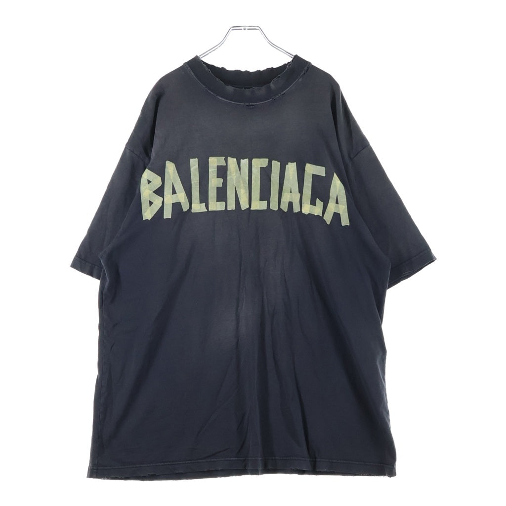 BALENCIAGA(バレンシアガ) 23SS TAPE TYPE TR T-SHIRT テープロゴオーバーサイズ半袖Tシャツ 739784 TOVA9 ブラック