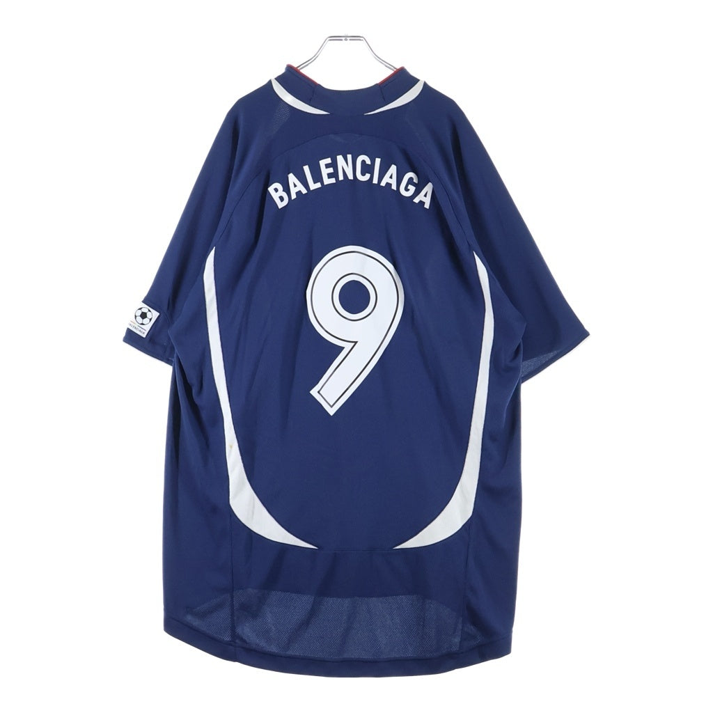 BALENCIAGA(バレンシアガ) 20AW SOCCER T-Shirt サッカーユニフォームロゴ半袖Tシャツ 641664 TJV05 ブルー