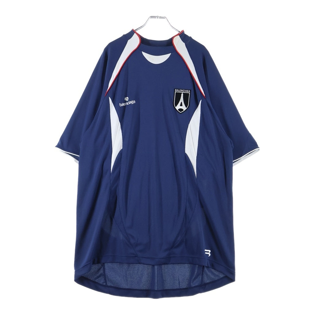 BALENCIAGA(バレンシアガ) 20AW SOCCER T-Shirt サッカーユニフォームロゴ半袖Tシャツ 641664 TJV05 ブルー