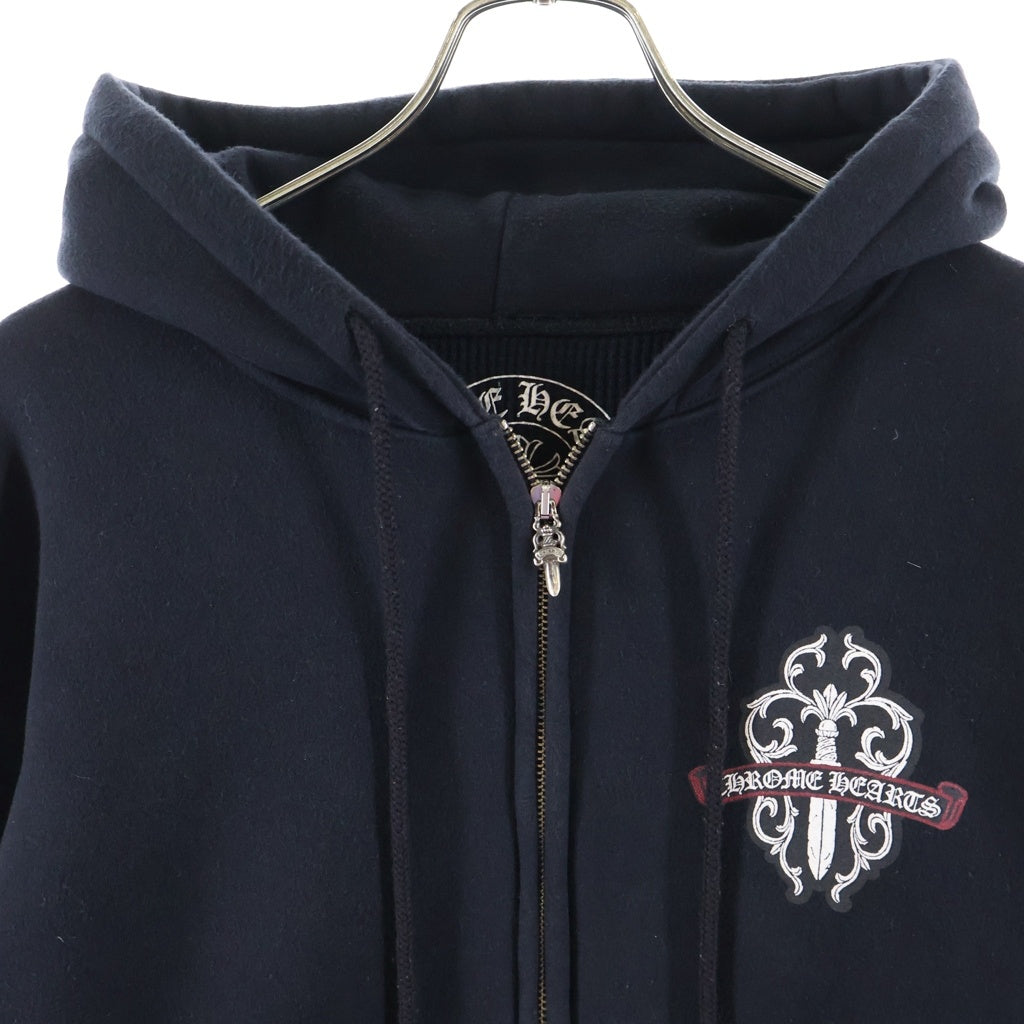 CHROME HEARTS(クロムハーツ) OLD Vine Dagger Zip Hoodie オールド カモフラヴァインダガー 裏地サーマルジップフーディーパーカー ブラック