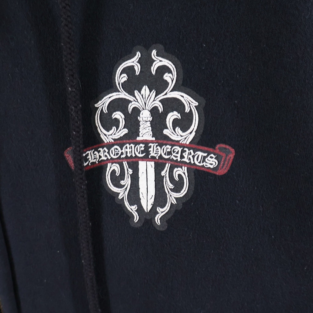 CHROME HEARTS(クロムハーツ) OLD Vine Dagger Zip Hoodie オールド カモフラヴァインダガー 裏地サーマルジップフーディーパーカー ブラック