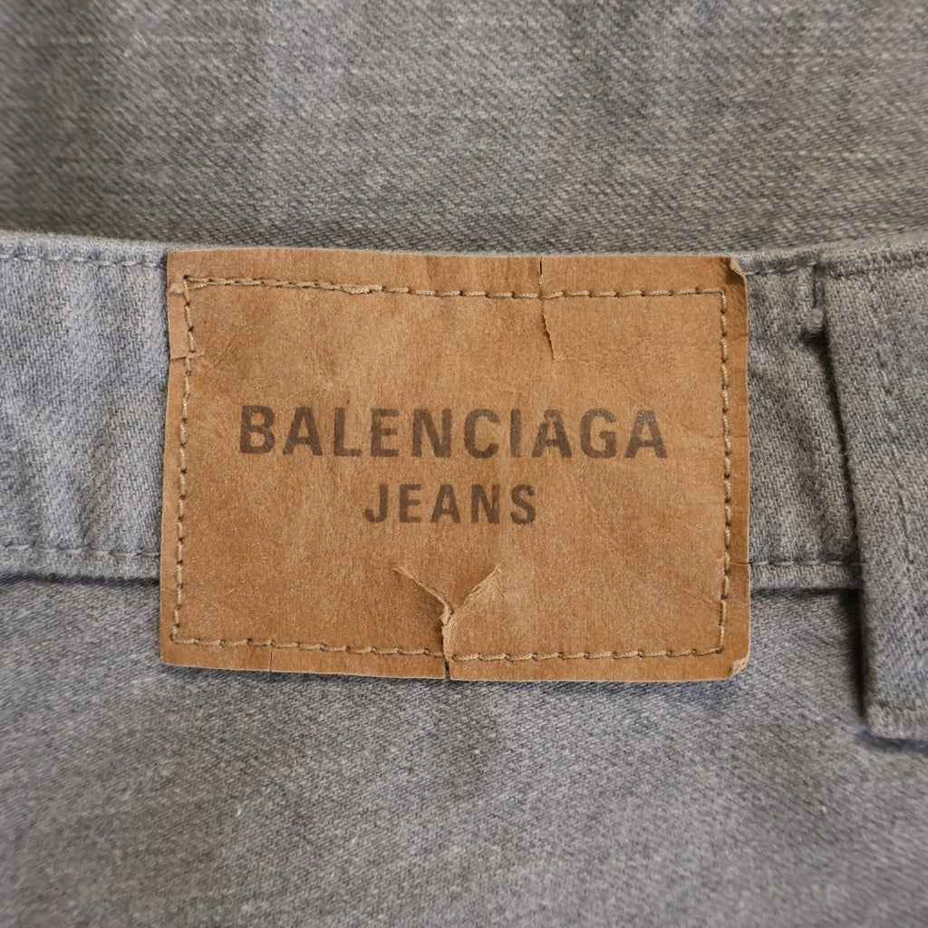 BALENCIAGA(バレンシアガ) 25AW TROMPE-LOEIL DENIM TROUSERS IN SOFT GRAY トロンプルイユ デニムトラウザーズパンツ 838695 TSWB3 グレー