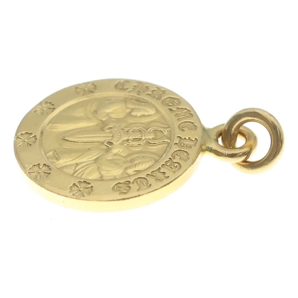CHROME HEARTS(クロムハーツ) 22K CHRM ANGL MDL V2 エンジェルメダルチャーム ネックレストップ ゴールド