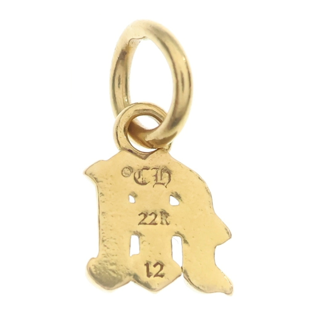 CHROME HEARTS(クロムハーツ) 22K STACK ALPHABET M アルファベットイニシャルスタックチャーム ネックレストップ ゴールド