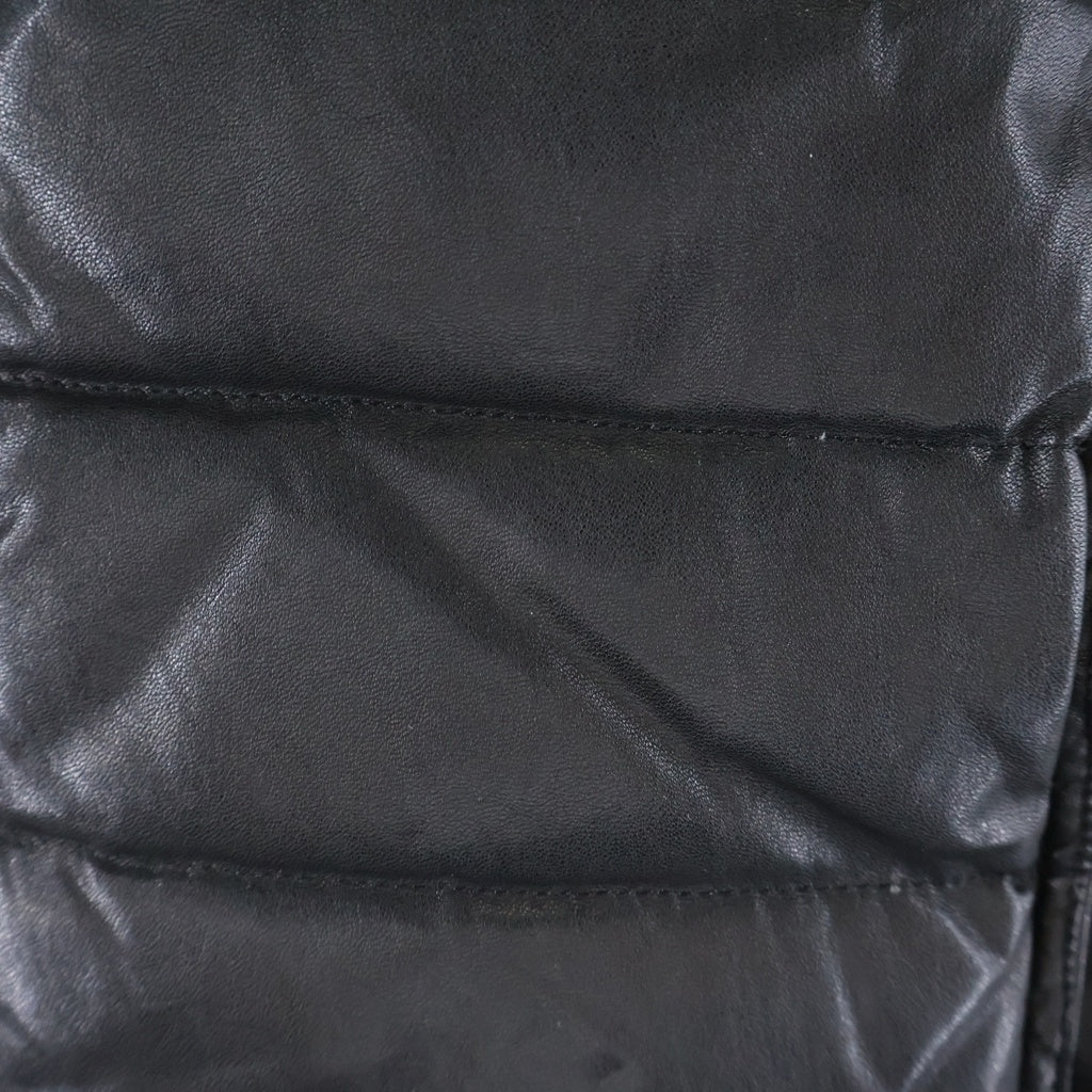 CHROME HEARTS(クロムハーツ) JVP ナイロンレザー切り替えダガージップ リバーシブルフーデッドダウンベスト ブラック