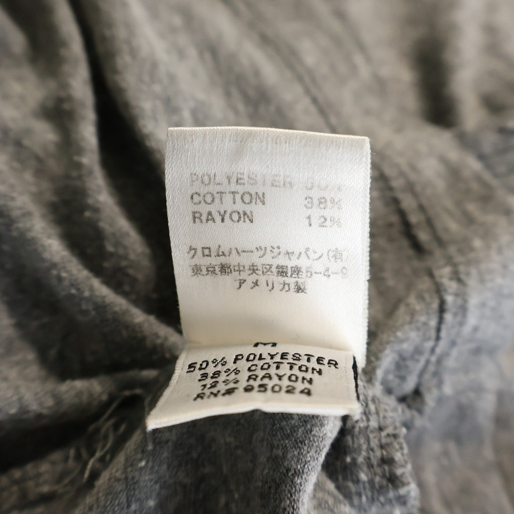 CHROME HEARTS(クロムハーツ) アメリカンフラッグバックプリント Vネック半袖Tシャツ カットソー グレー