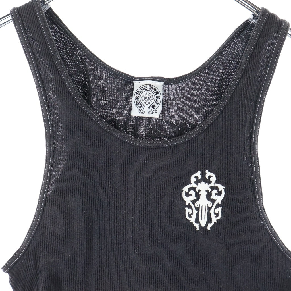 CHROME HEARTS(クロムハーツ) OLD FUCK YOU TOKYO ヴァインダガー ホースシュープリントタンクトップ ノースリーブ ブラック