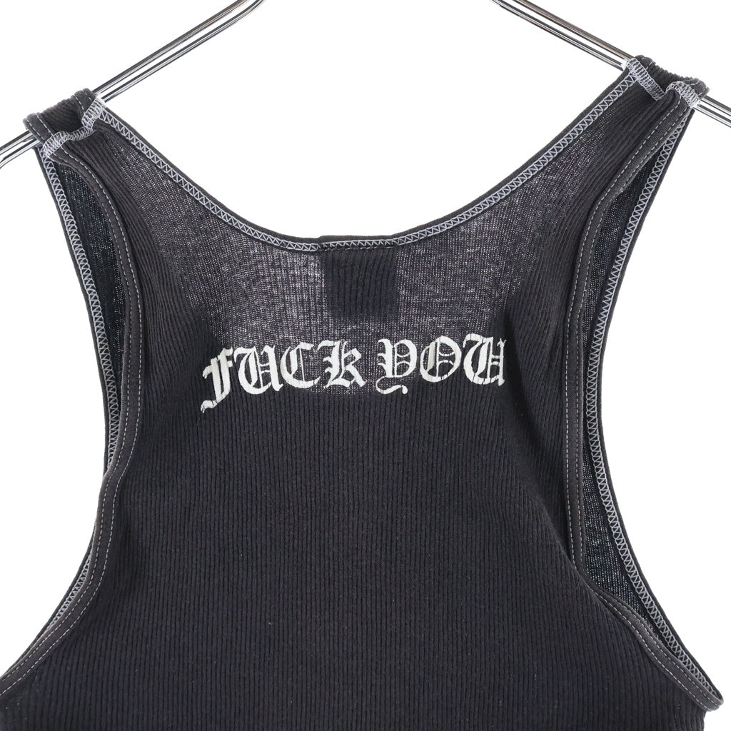 CHROME HEARTS(クロムハーツ) OLD FUCK YOU TOKYO ヴァインダガー ホースシュープリントタンクトップ ノースリーブ ブラック