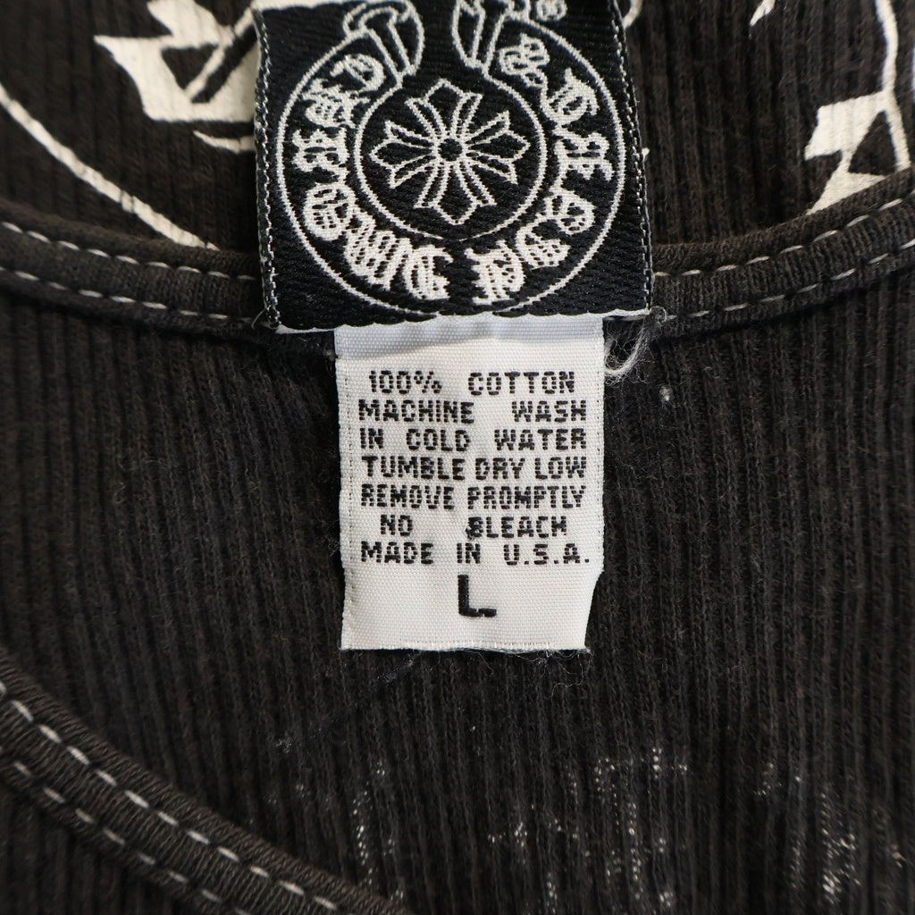 CHROME HEARTS(クロムハーツ) OLD FUCK YOU TOKYO ヴァインダガー ホースシュープリントタンクトップ ノースリーブ ブラック
