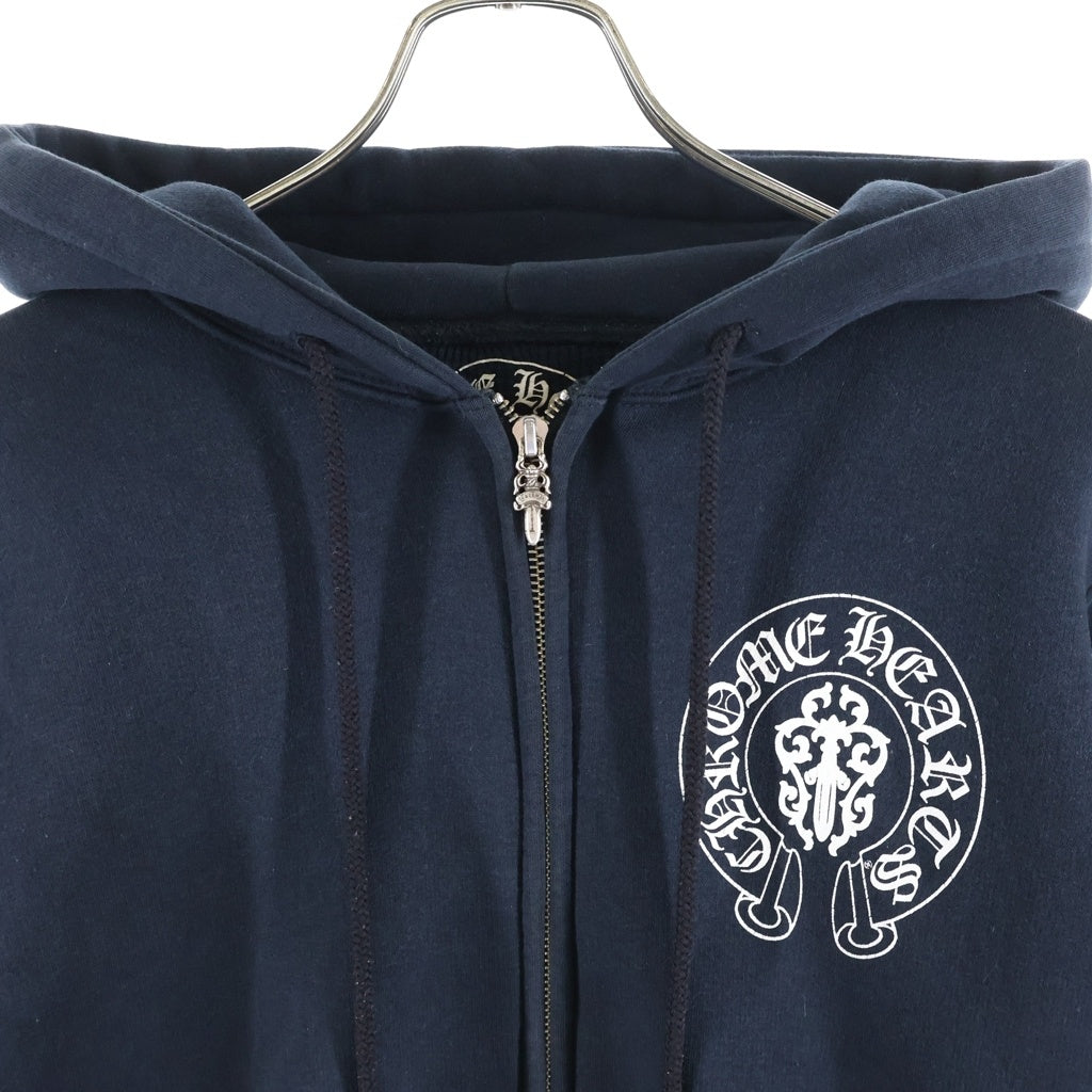 CHROME HEARTS(クロムハーツ) OLD SWTSHRT HD ZIP オールド アメリカンフラッグ 星条旗 裏地サーマルジップアップフーディーパーカー ブラック