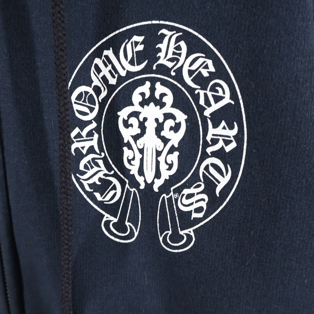 CHROME HEARTS(クロムハーツ) OLD SWTSHRT HD ZIP オールド アメリカンフラッグ 星条旗 裏地サーマルジップアップフーディーパーカー ブラック